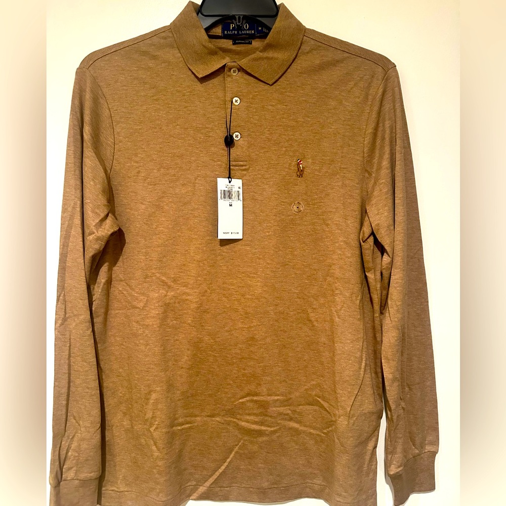 Polo Ralph Lauren Mens classic fit long sleeve soft cotton polo shirt; brand new